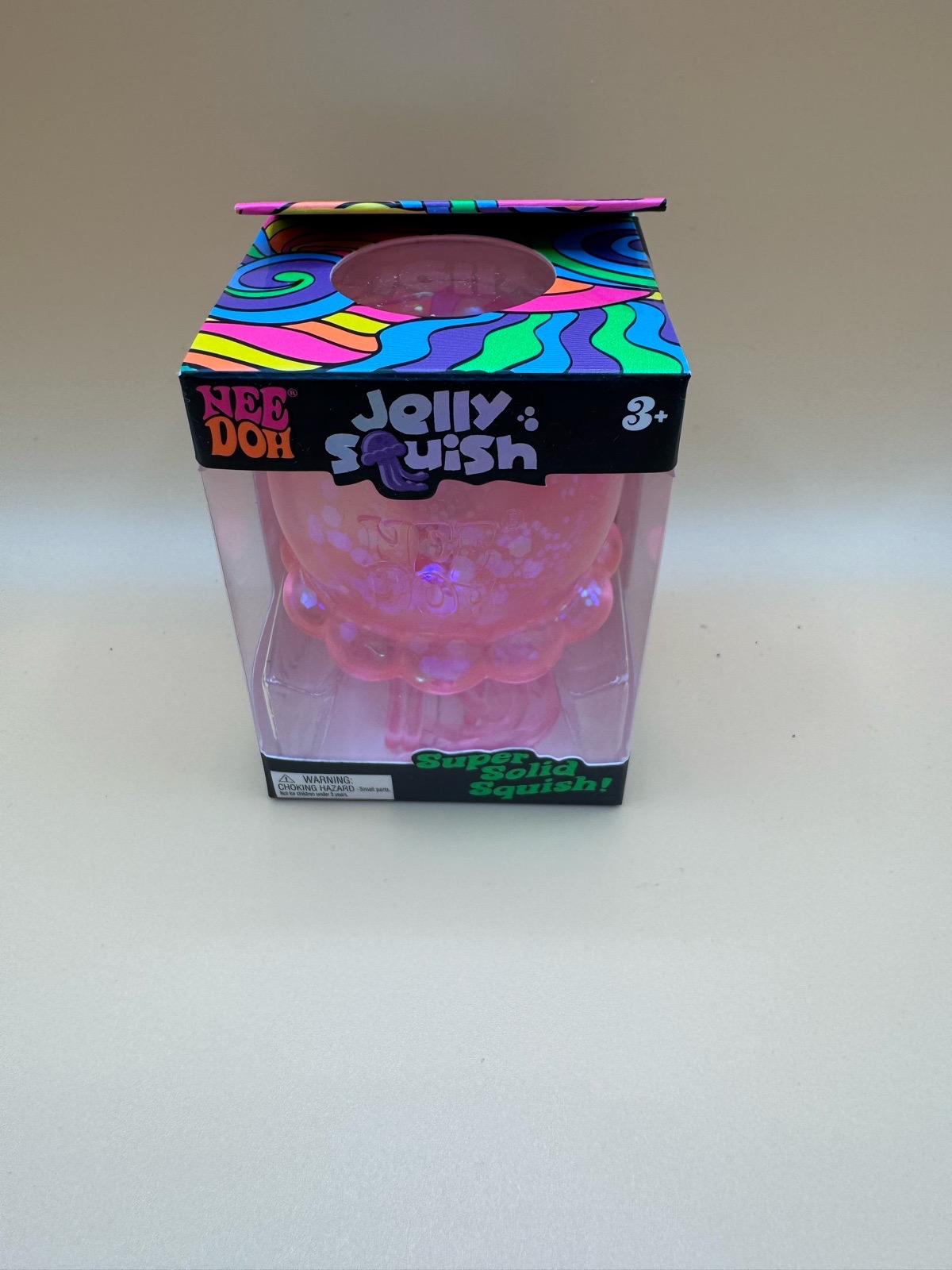 NeeDoh Jelly Squish Pink Jellyfish Toy Glitter Filling Sensory Toys Genuine ✅