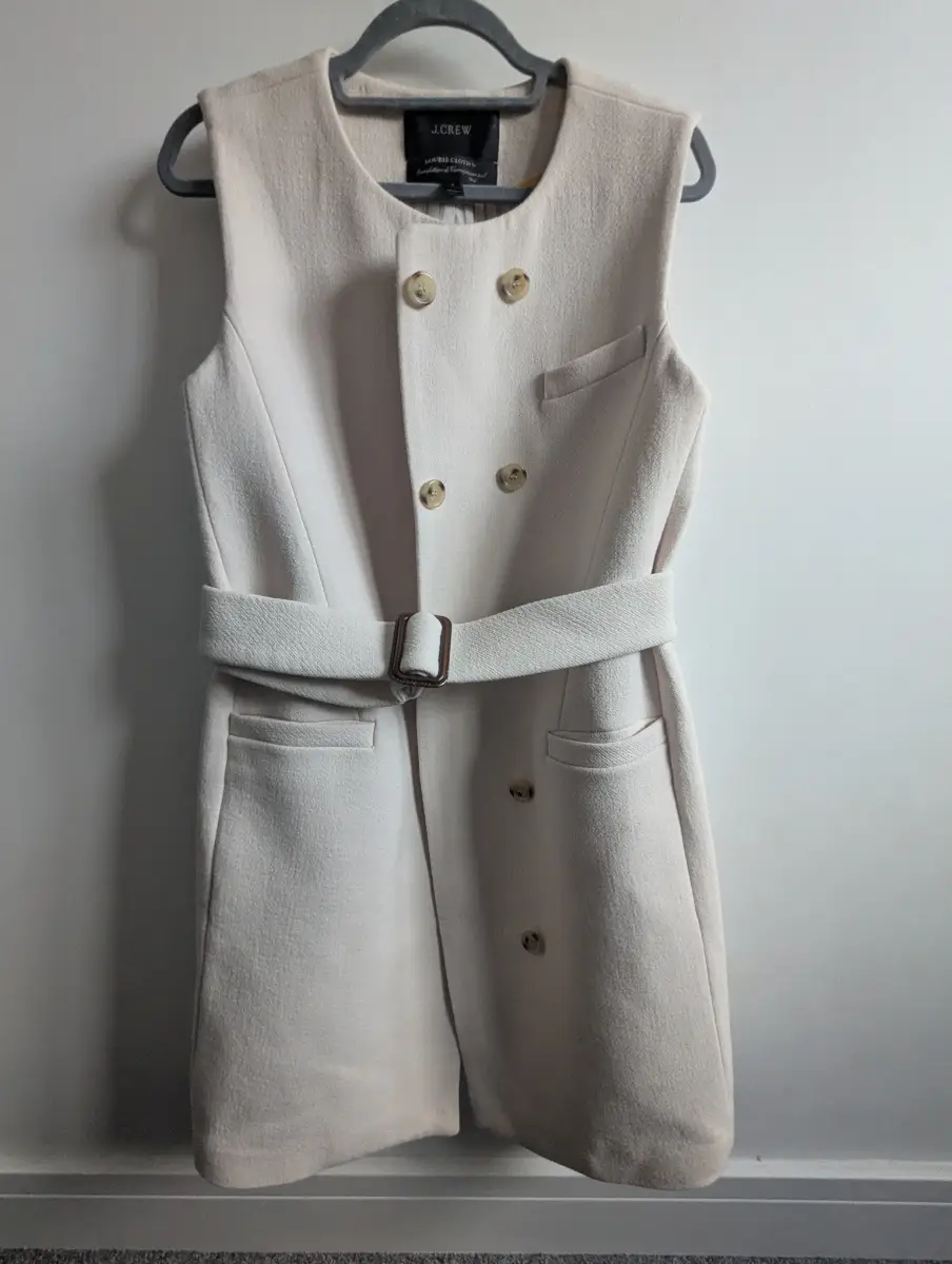 Ivory/beige longline waistcoat size 6UK