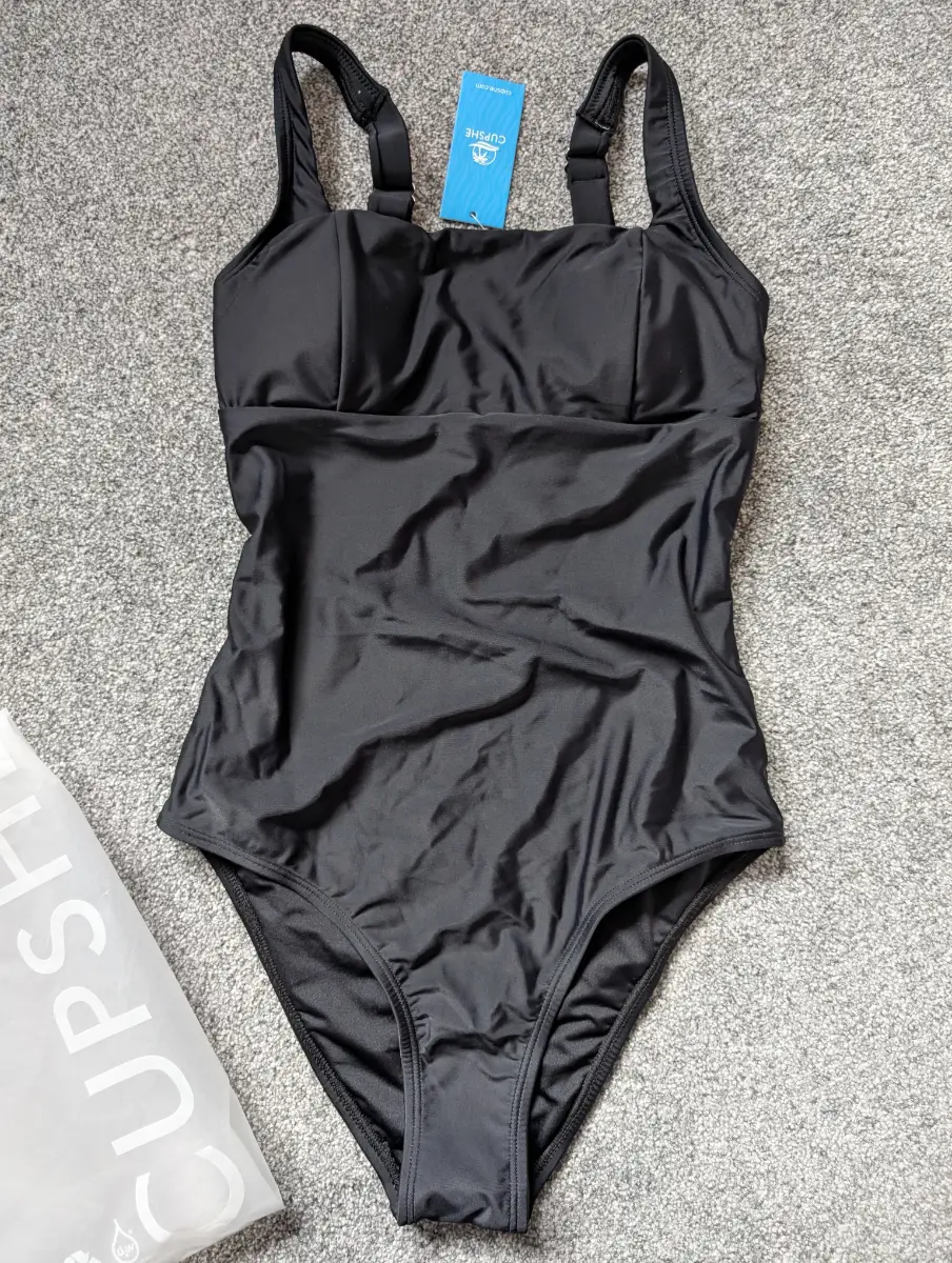 Cupshe black square neck swimsuit 8UK