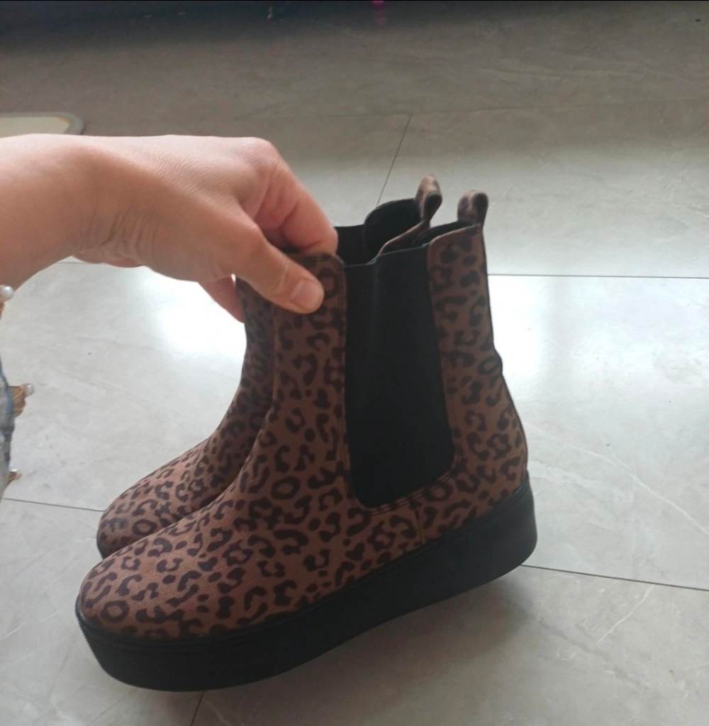 next womens leopard print platform ankle boots size 6uk