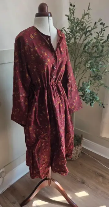100% Linen Floral Summer Dress