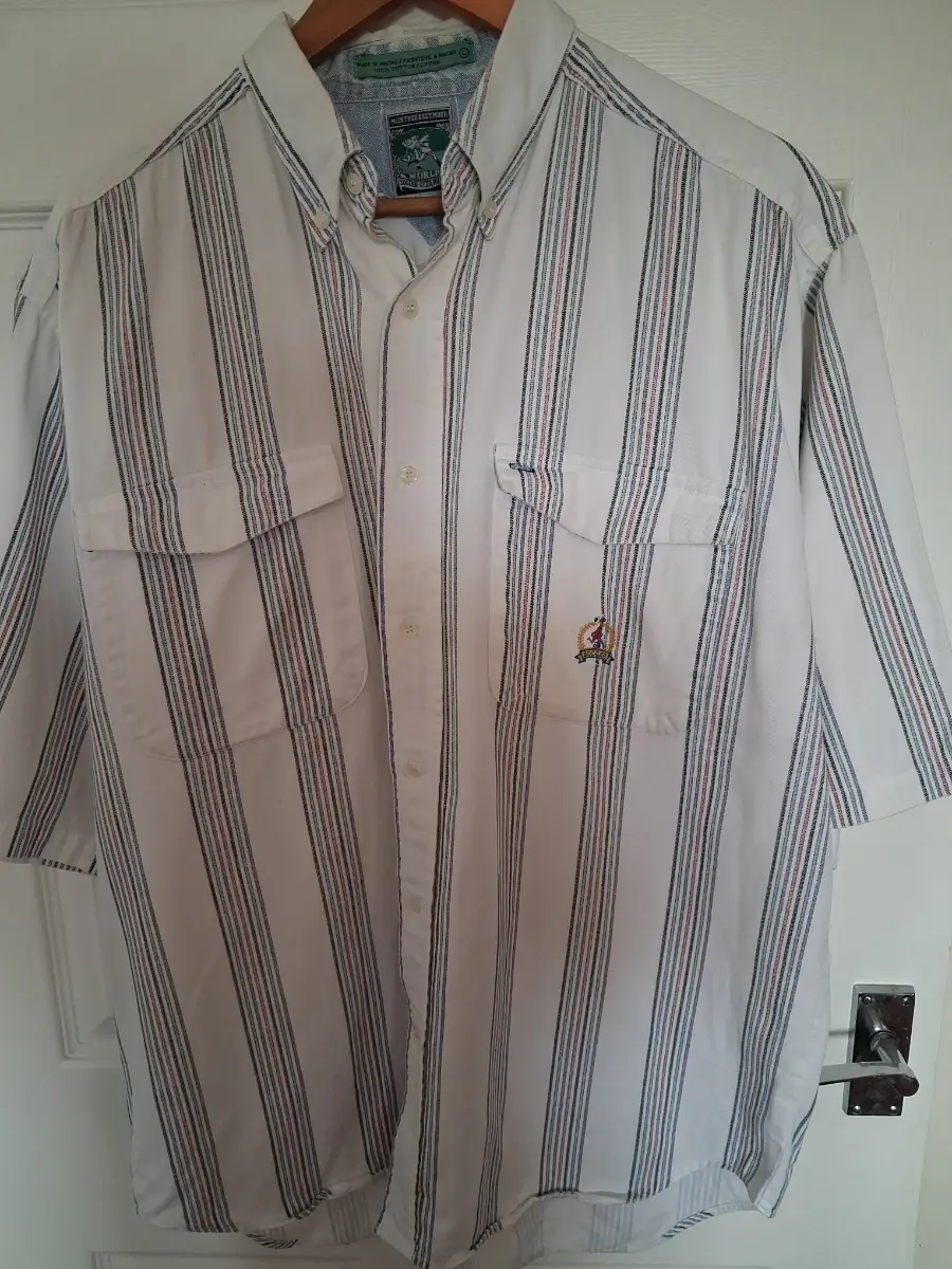 VTG 90s mcintosh & seymour striped rugby heavyweight cotton casual L/ XL VGC
