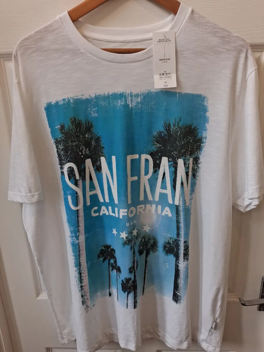 Mens san fran california t shirt by burtons. Brand new with tag. XL