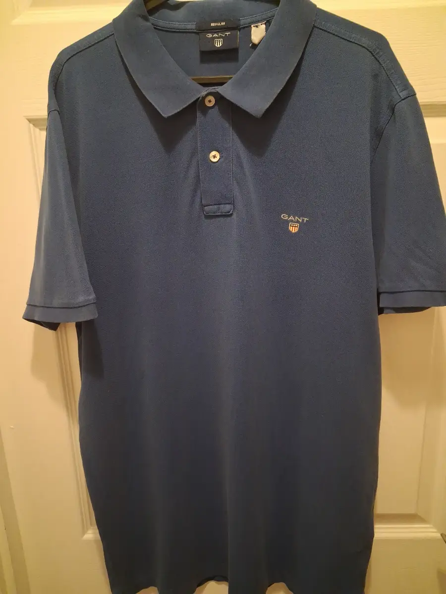 Mens GANT blue polo shirt uk size large good condition