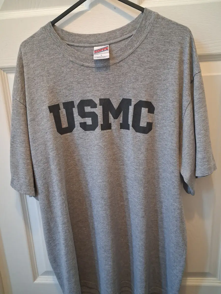 Vintage soffe USMC t shirt mens large grey united states marine corps PT tee