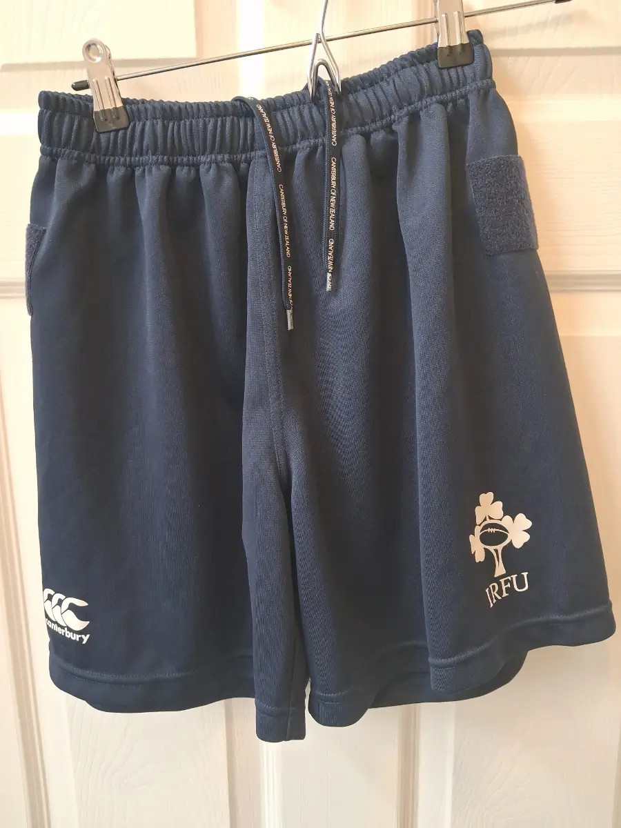 Canterbury ireland IRFU mens tag rugby shorts navy blue size 32 waist VGC