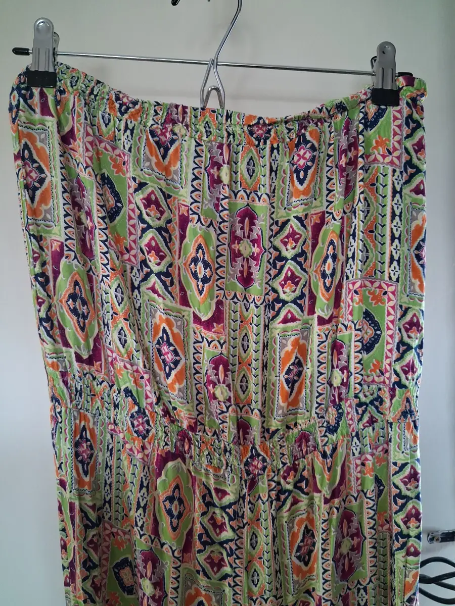 DAT WHAT? womens strapless jumpsuit size large boho geometrics print VGC SUMMER