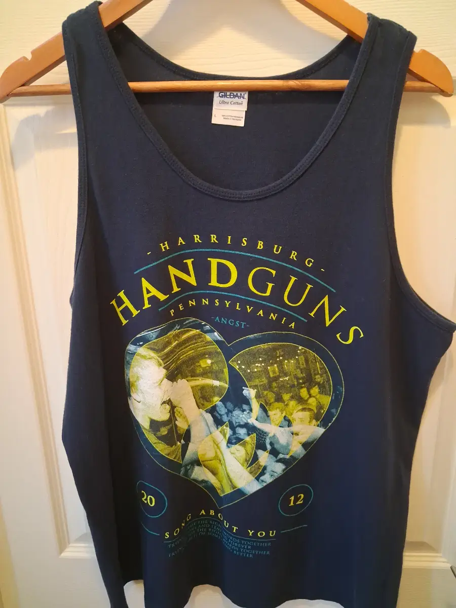 HANDGUNS song about you 2012 vest top size large on a gildan tag new no tag