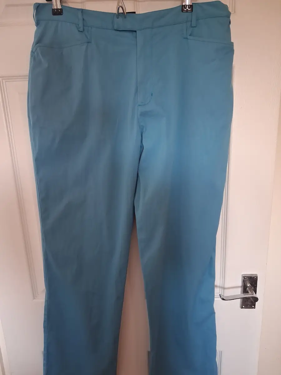 VINTAGE nike golf trousersmens W34 L32 teal aqua blue dri fit tech pants VGC