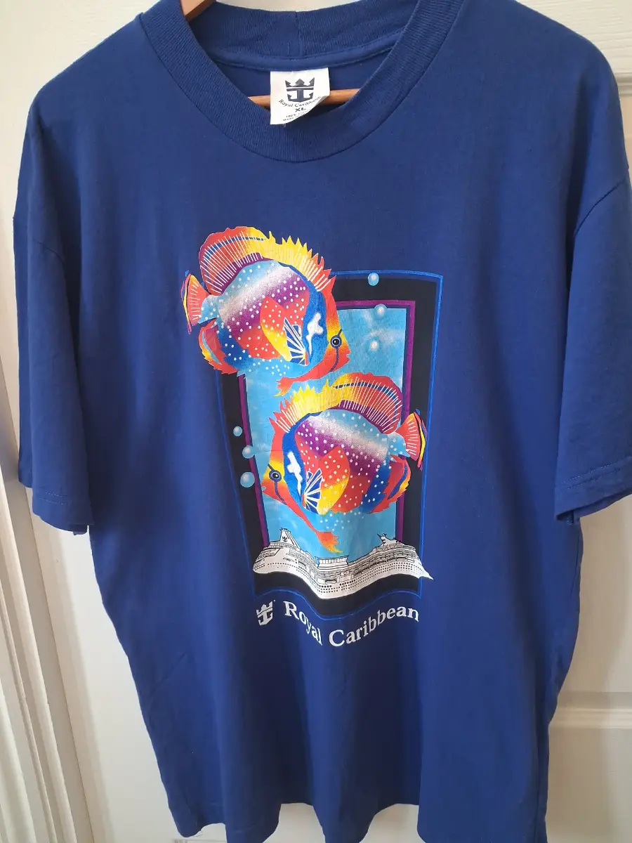 Vintage 90s royal caribbean tropical fish t shirt XL single stitch cruise tee
