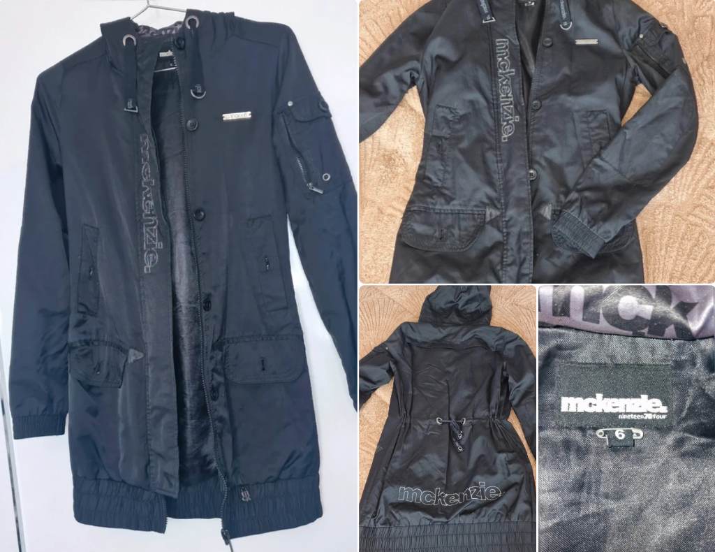 Vintage Y2K Original McKenzie Black Hooded Parka Jacket