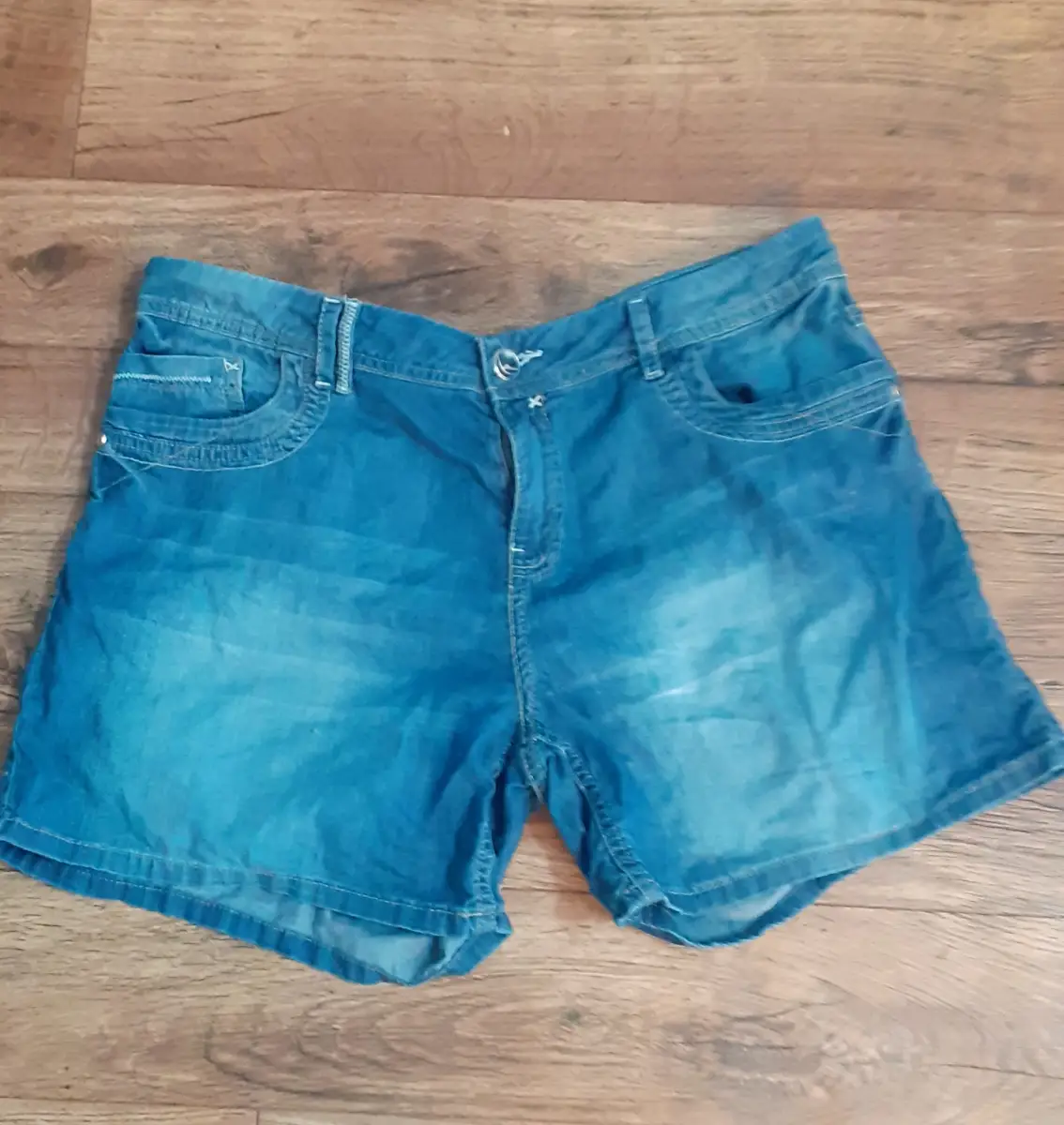 F&F Blue Denim Shorts UK 14 EUR 42 Womens Summer Jean Shorts