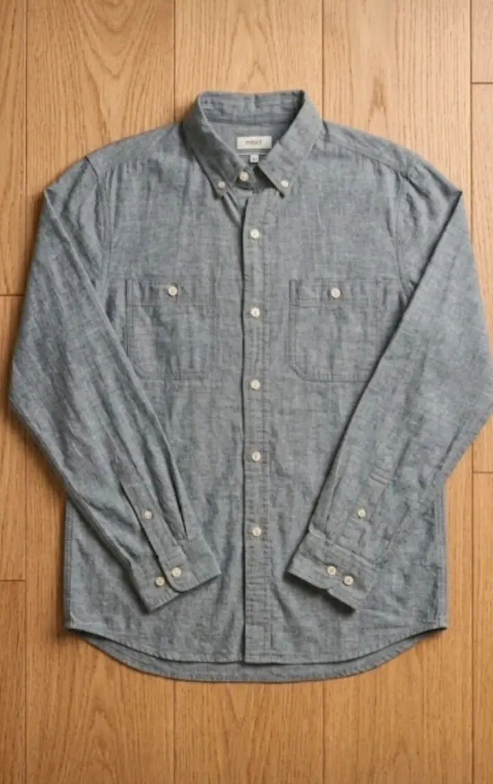 Next Men's Grey Long Sleeve Shirt – 100% Cotton, Smart Casual, Size Small (S)