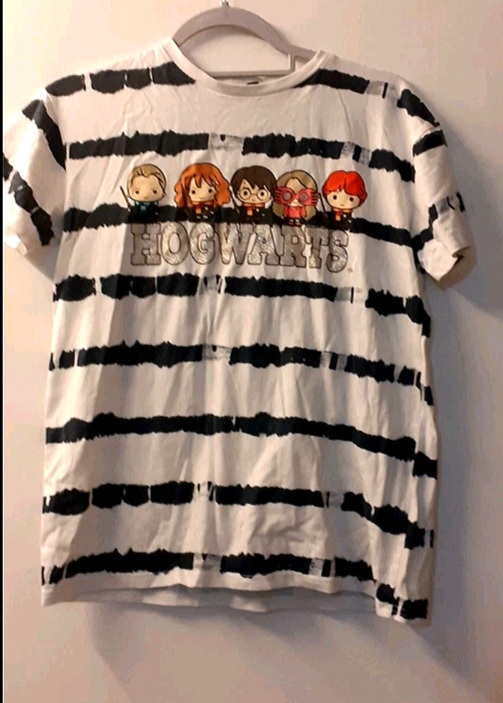 Official Harry Potter T-Shirt Age 12 13 Yrs 158cm Hogwarts Chibi Striped Top