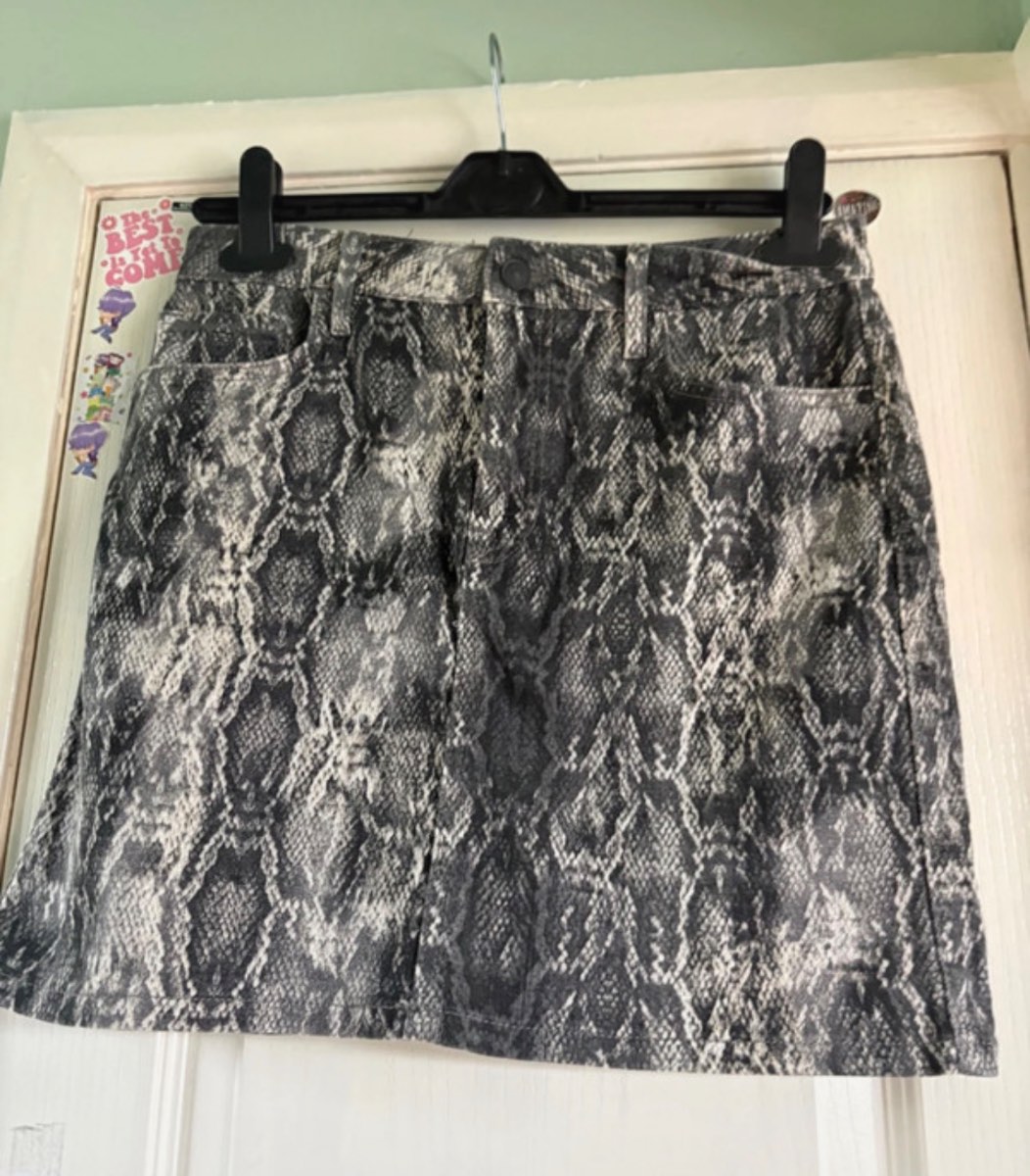 Zara Snake skin pattern Denim Skirt