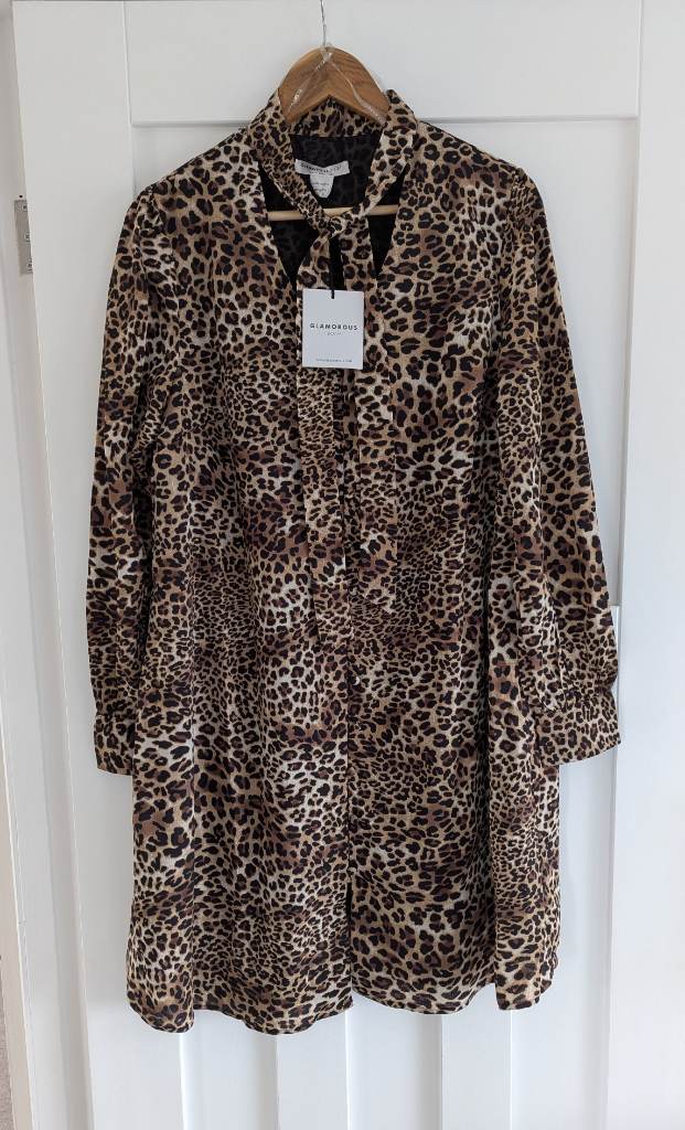 BNWT Glamorous Bloom Maternity Leopard Print Dress - Size 14