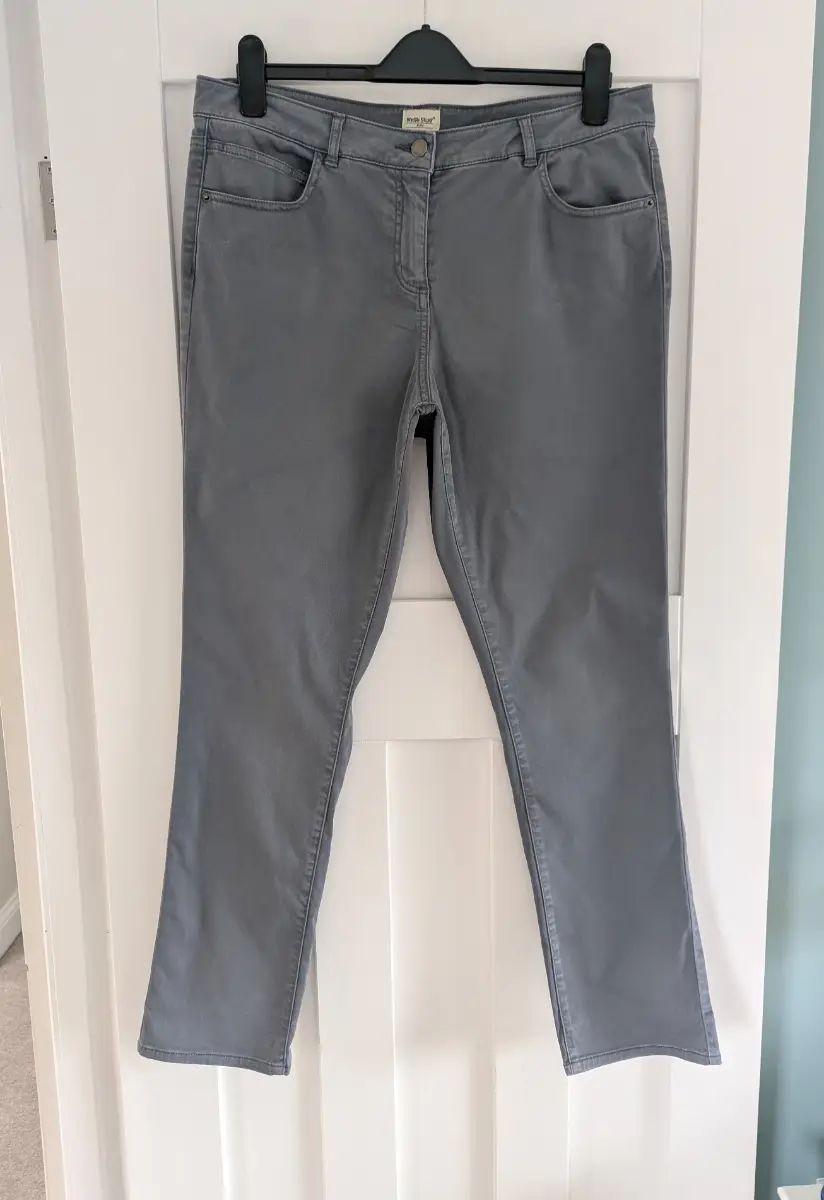 White Stuff Charcoal Grey Slim Fit Trousers - Size 14