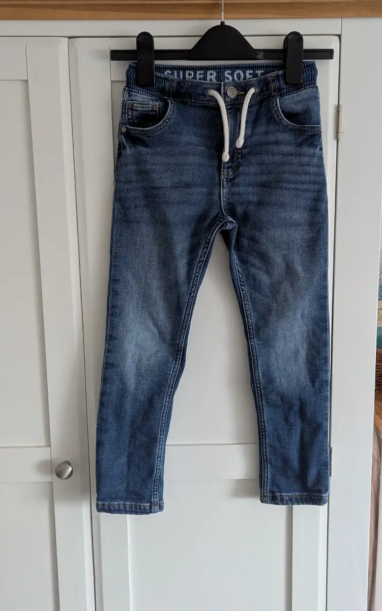 M&S Boys Super Soft Dark Blue Denim Jeans, Age 5-6 Years