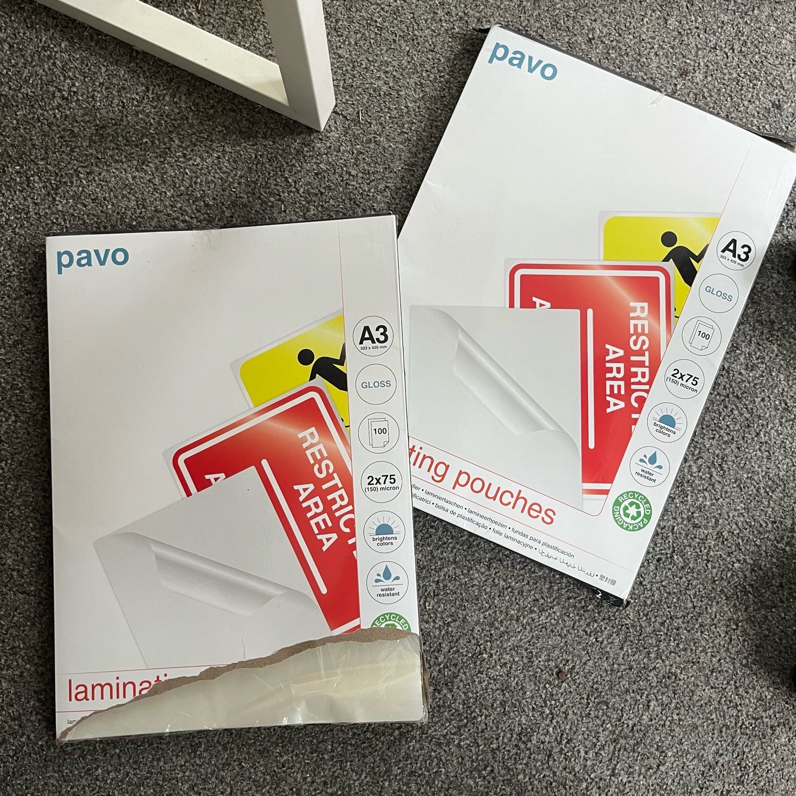 2x packs A3 gloss laminating pouches