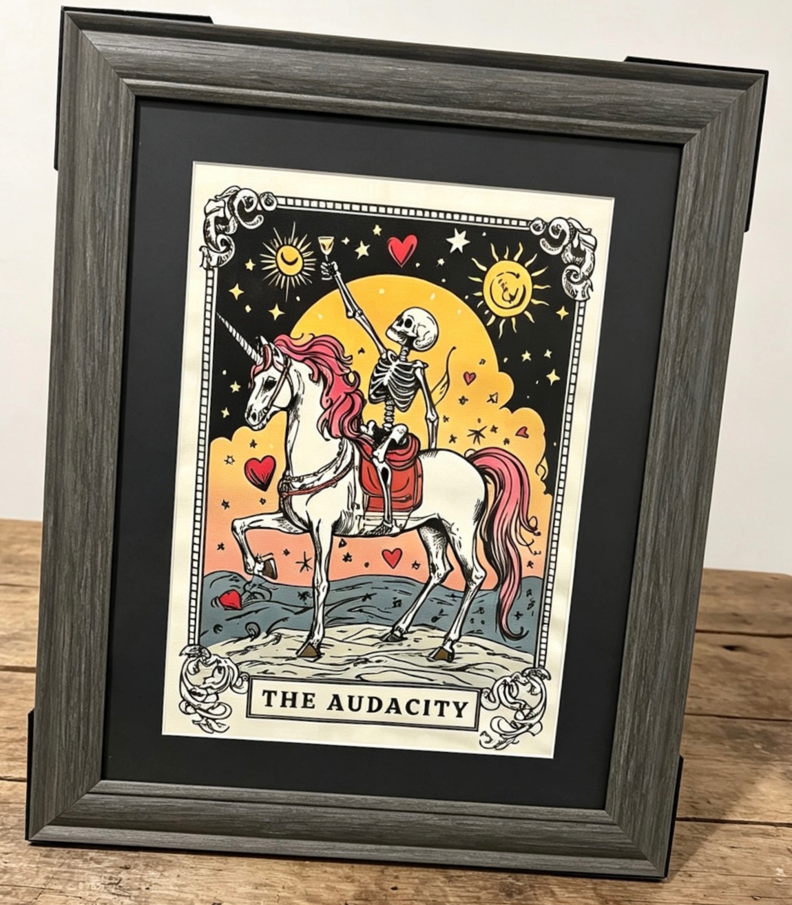 The Audacity Funny Tarot Art Print | Goth Skeleton Witchy Wall Decor print only