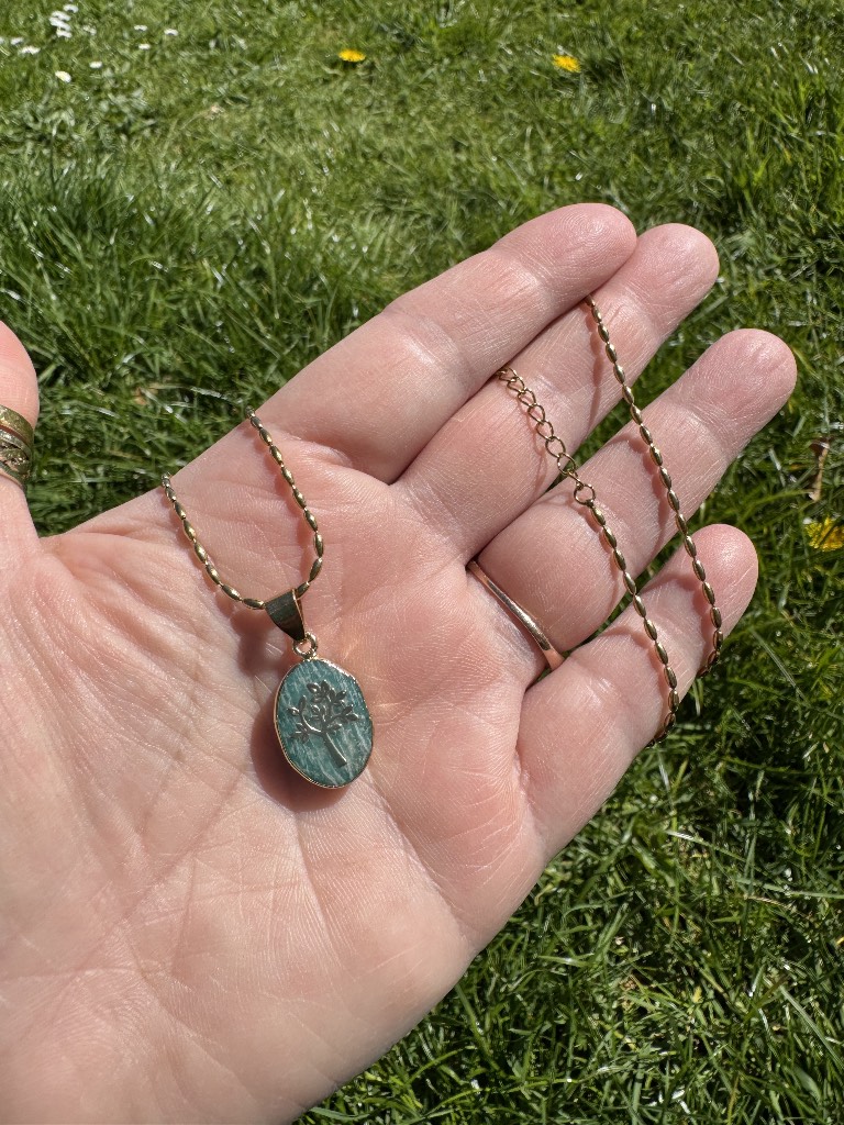 Amazonite Tree of Life Pendant Necklace