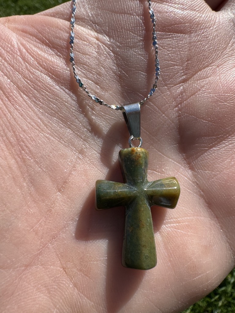 Ocean Jasper Cross Necklace