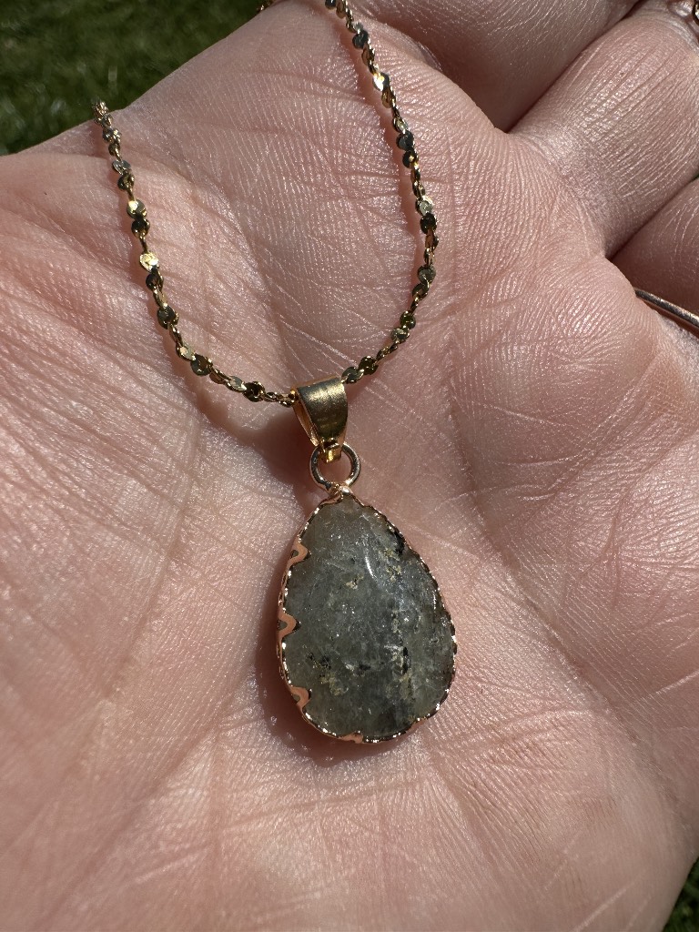 Labradorite Pendant with Golden Edge