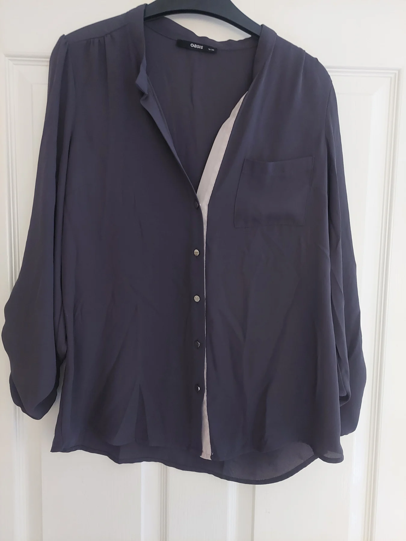 Oasis ladies grey floaty blouse Size 12
