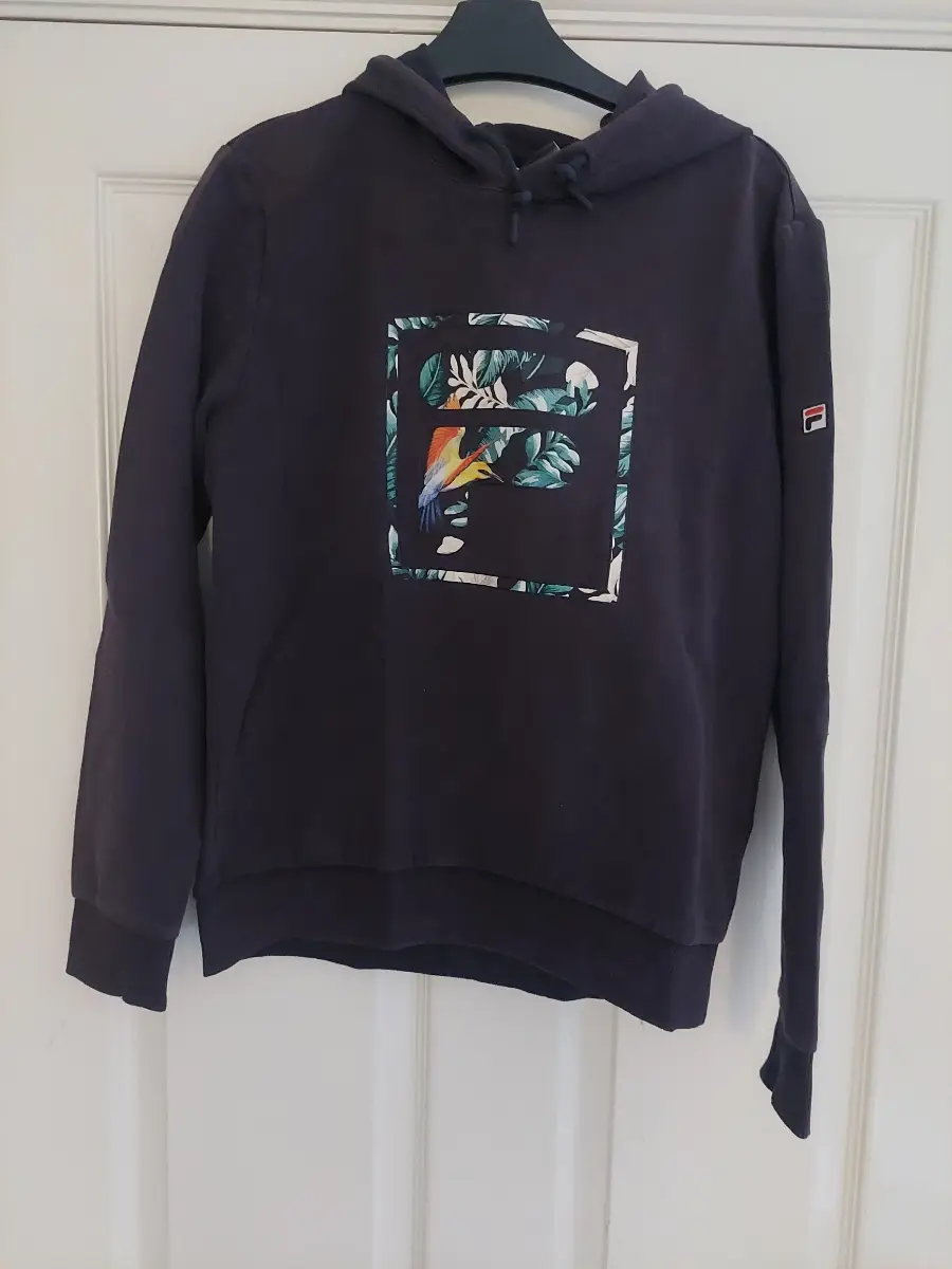Ladies FILA navy hoodie jumper Small