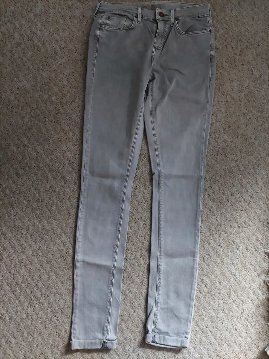 Teen boys TopShop light grey skinny jeans W28"