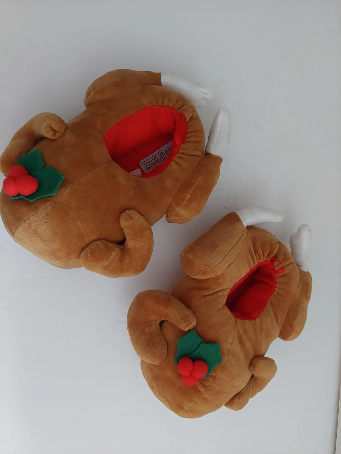 Novelty turkey padded slippers Size 5-6