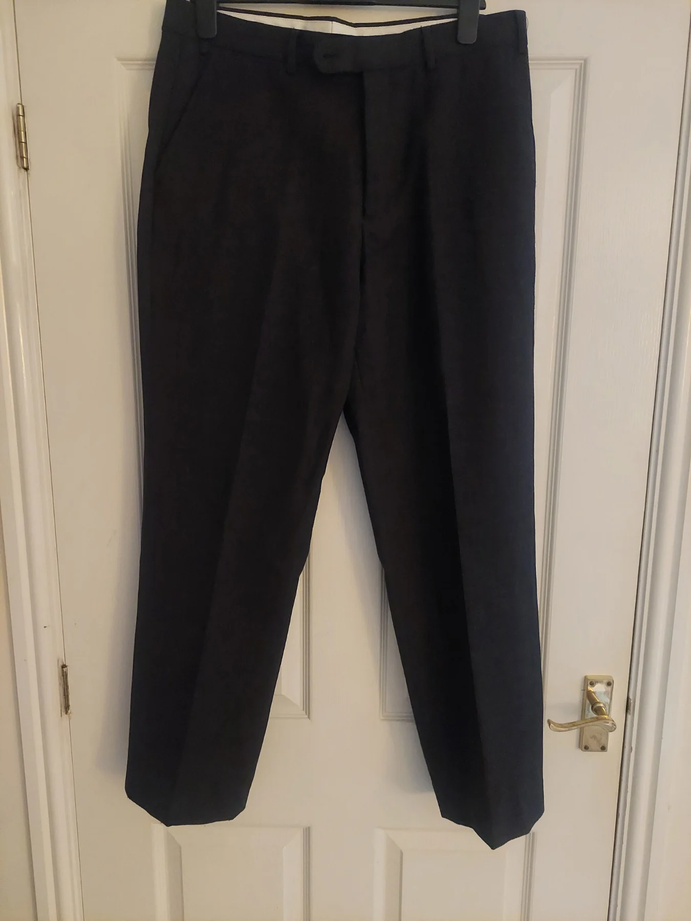 Men's Skopes dark grey wool blend straight leg trousers W36"
