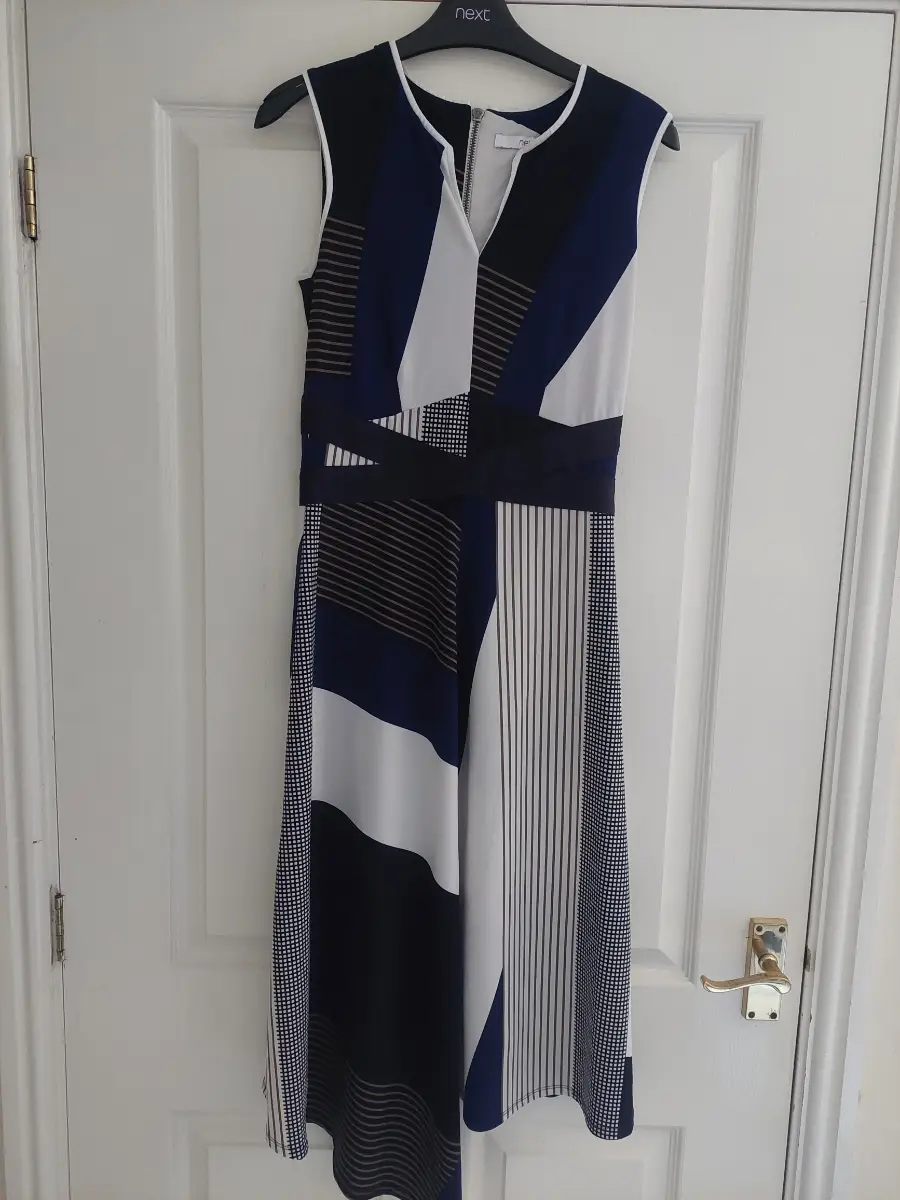 Ladies Next blue & white dress Size 6