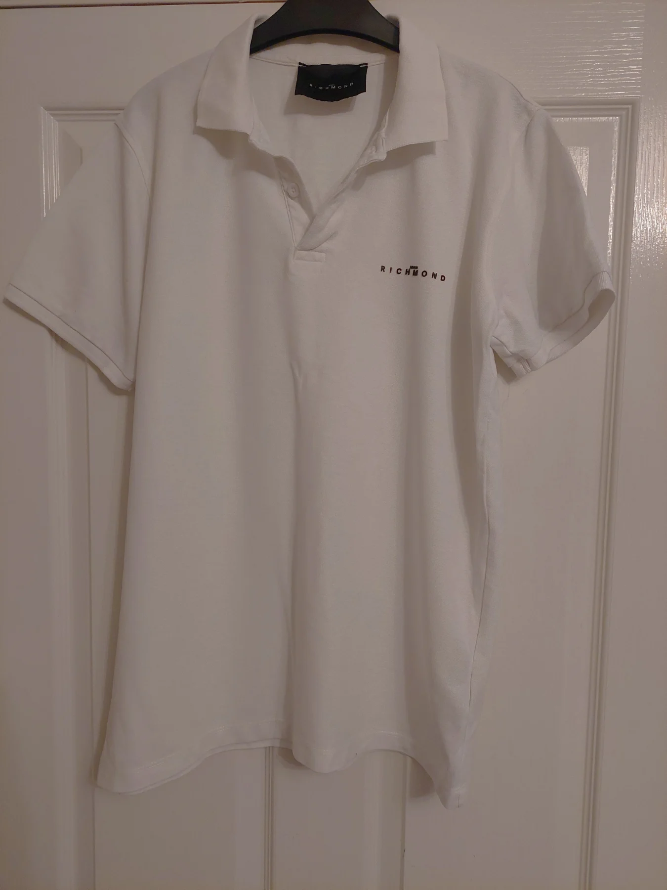 John Richmond men's white polo top Size Large