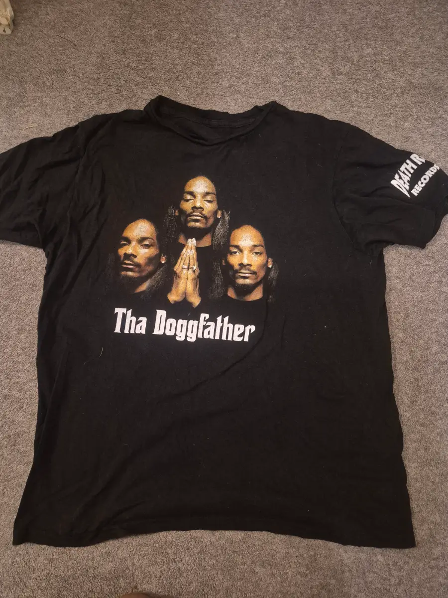 *Snoop Dogg Tha Doggfather T-Shirt Black Size L Death Row Records