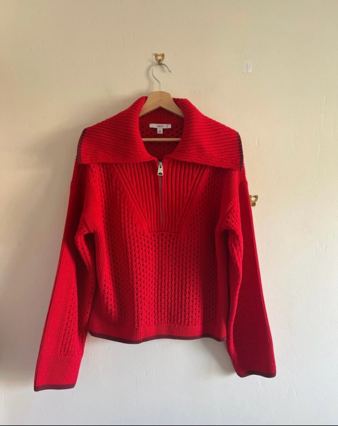 Next women's size medium red jumper Quarter zip
