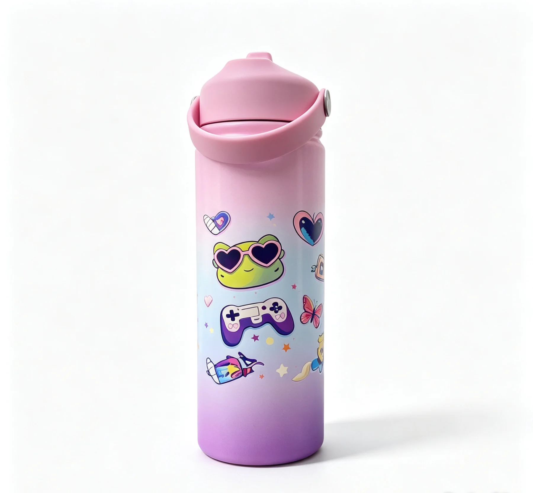 Kids, cute frog gamer stainless steel water bottle 180Z
