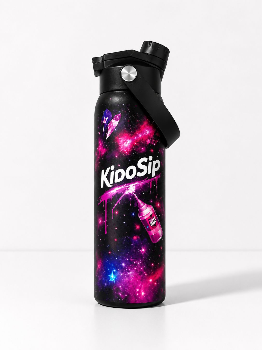 Kids KidoSip Starlight Pink Pulse Series – 24oz Stainless Steel Water Bottle