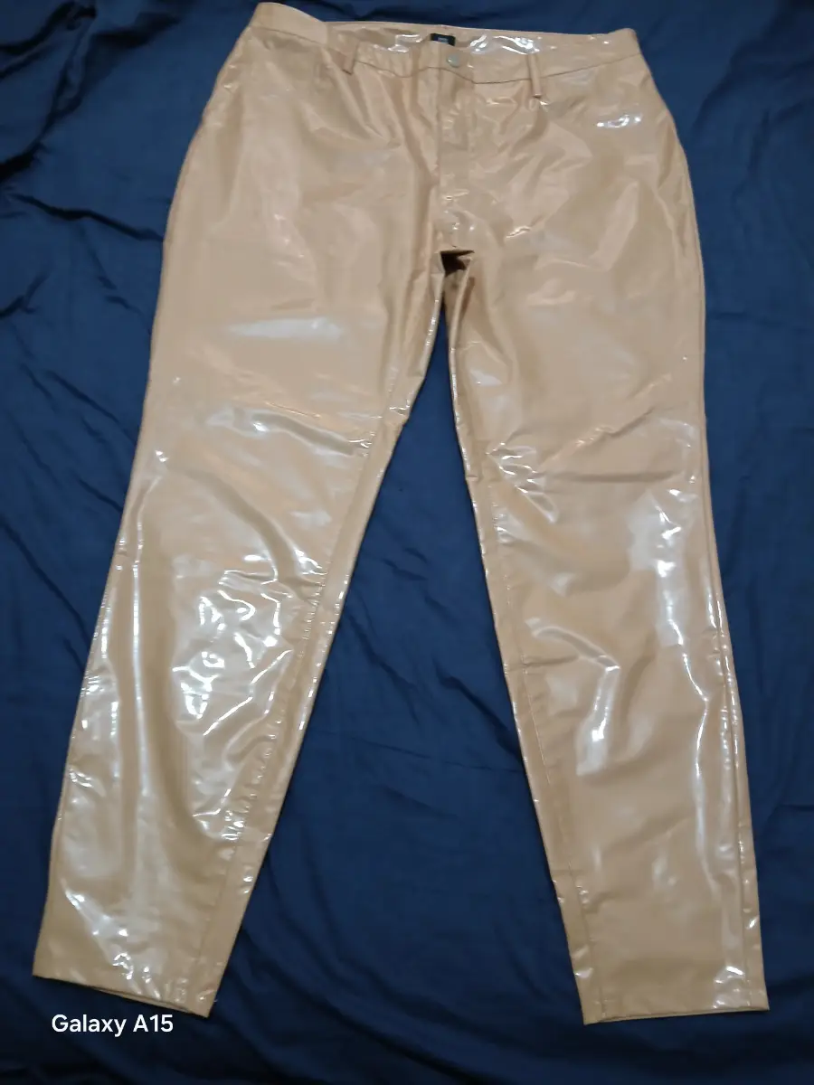 River Island Caramel Beige PU trousers