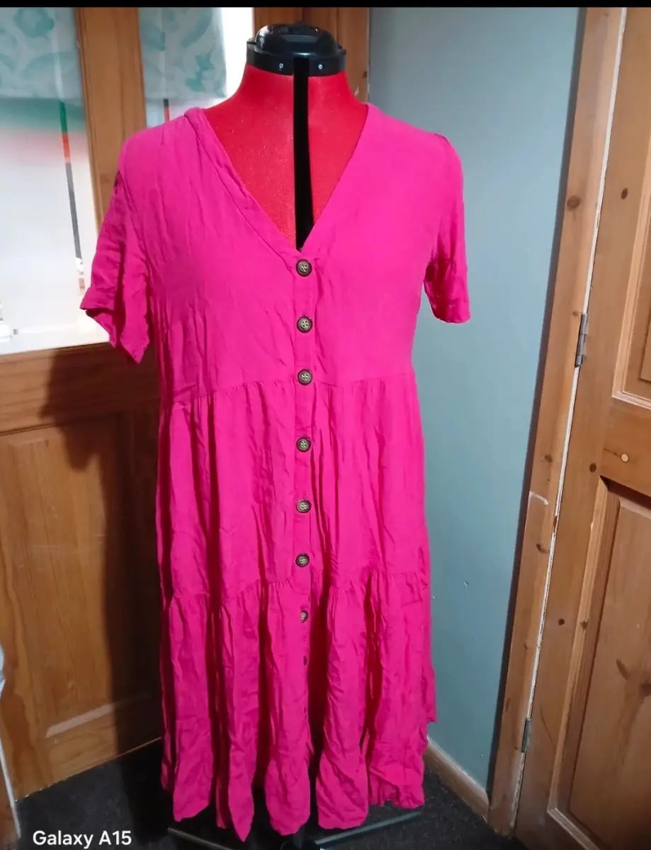 Pieces fuchsia pink summer dress