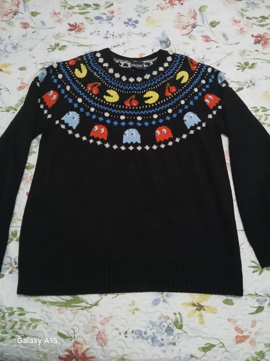 Difuzed Pac-Man knitted acrylic jumper