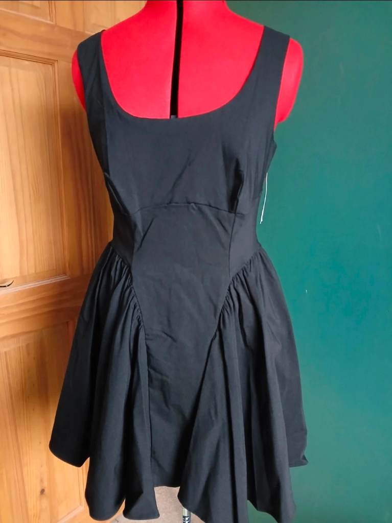 Black mini corset dress uk8