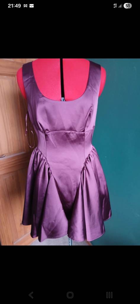 Primark burgundy mini dress uk12 NWT