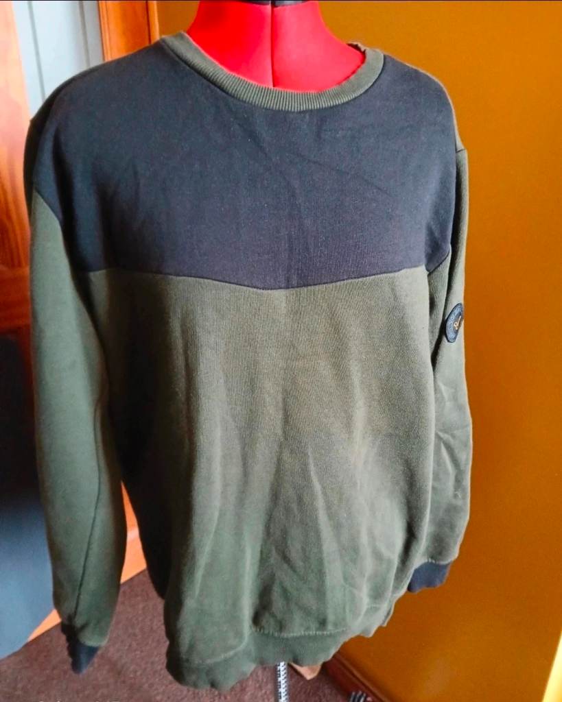 Mens Green/Black Voi Jeans Cotton Jumper XL