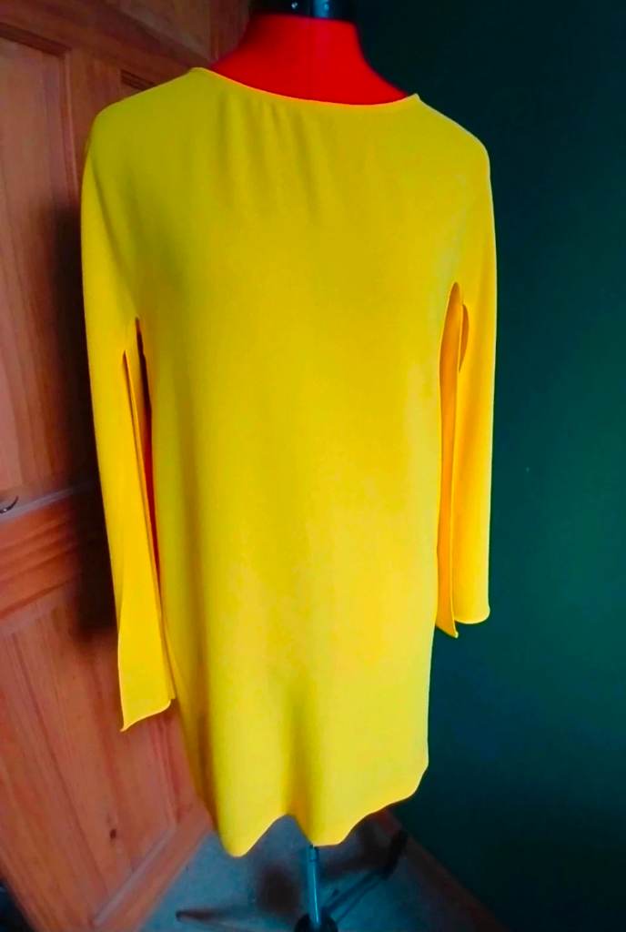 Zara Woman Yellow Shift Dress Small