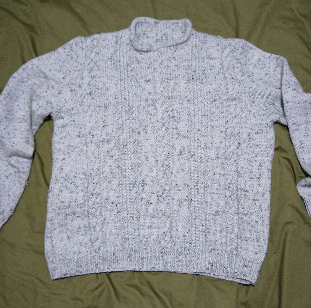 hand knitted fisherman's style cable knit sweater