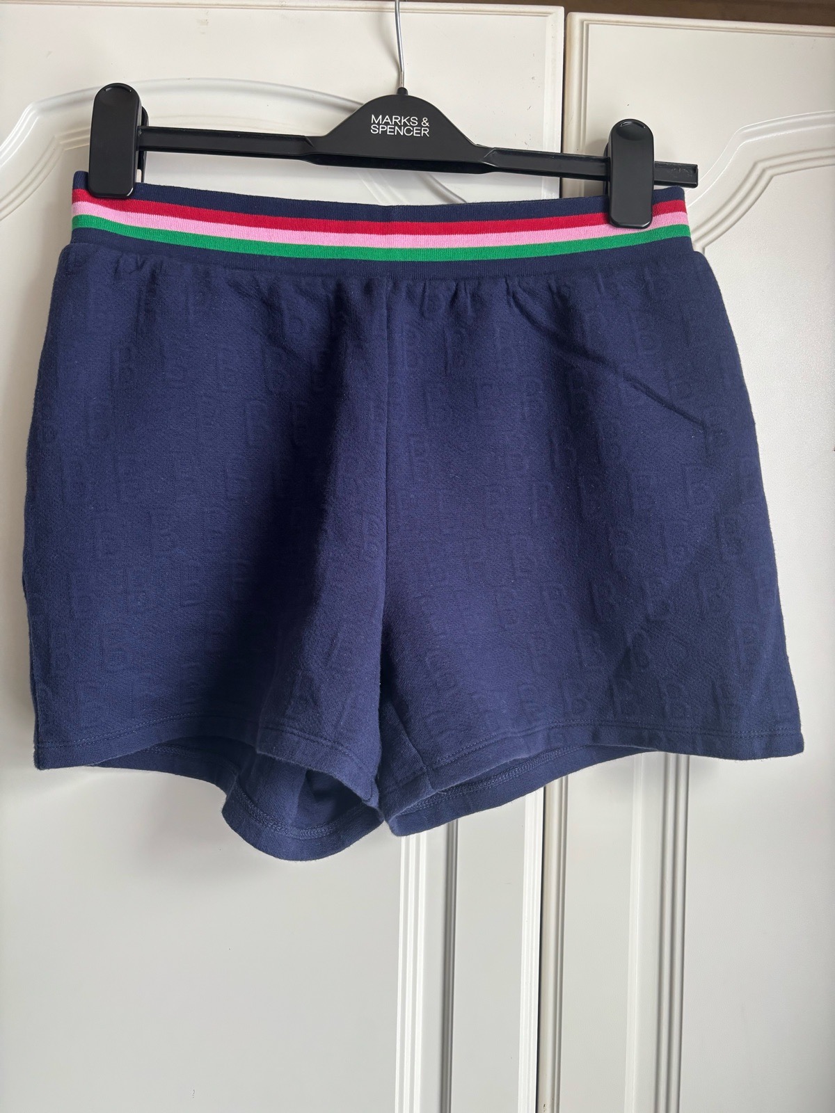 B by Ted Baker Navy Shorts with colourful waistband– UK 8 – Excellent Condition