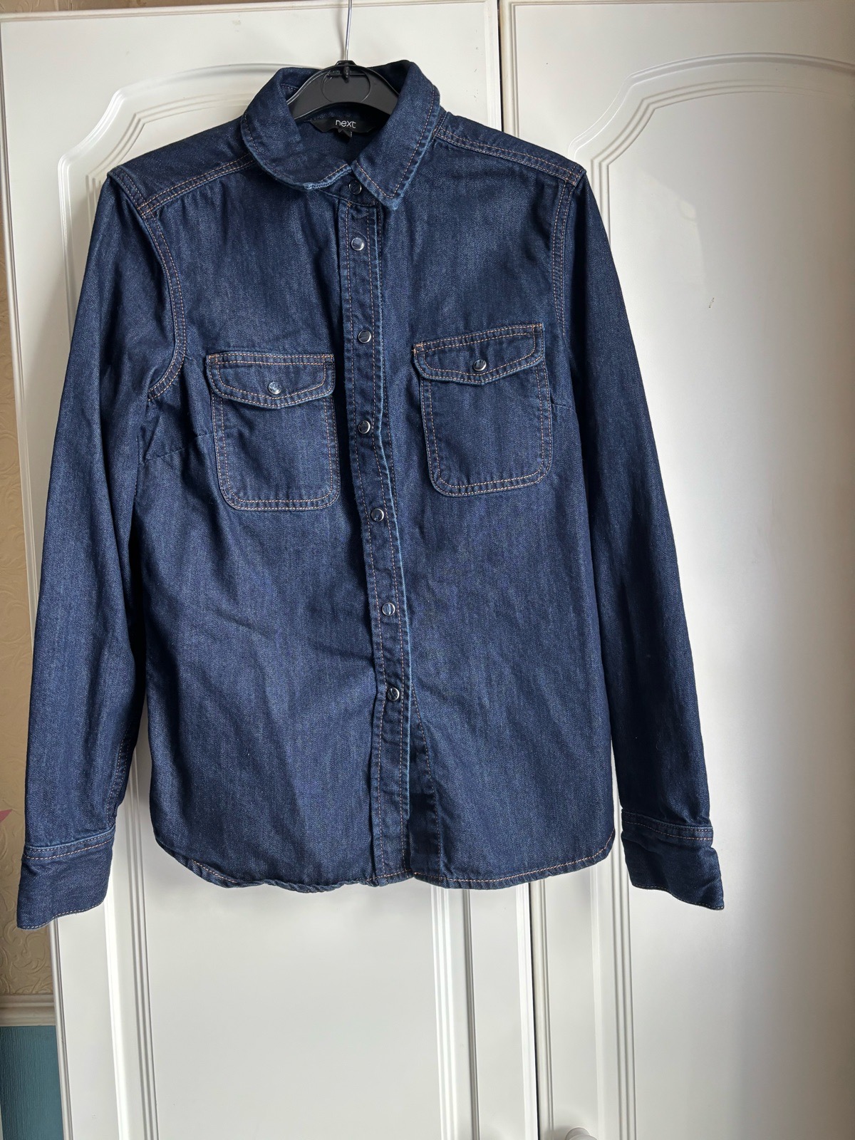 Next Dark Blue Denim Shirt size 8