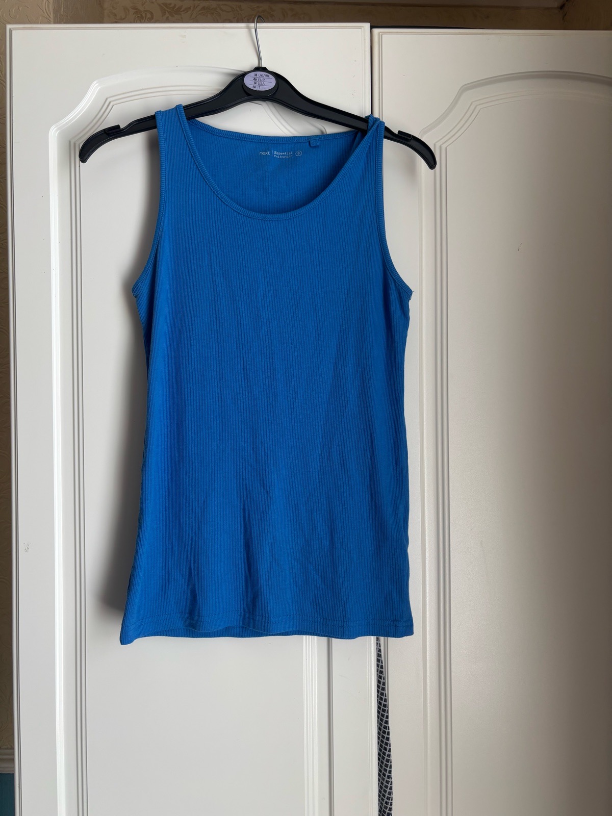 Next Royal Blue Ribbed Vest Top / Tank Top size 8