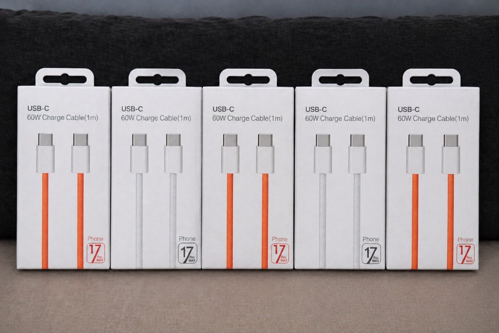 Fast Charging Cables 5 Pack 60W USB-C Nylon Braided Charger for iPhone Samsung Android